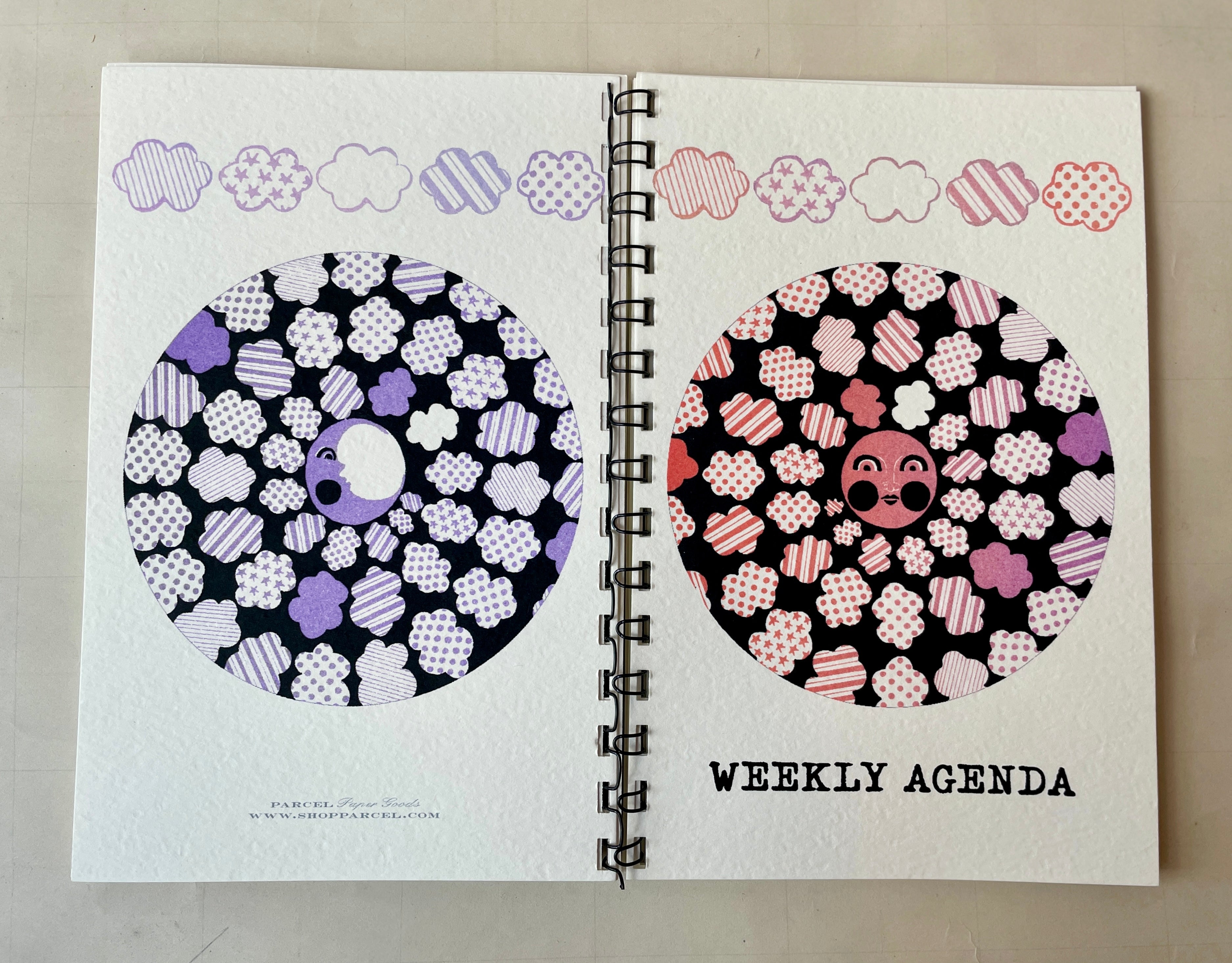 Perpetual Weekly Agenda Sun and Moon - PARCEL