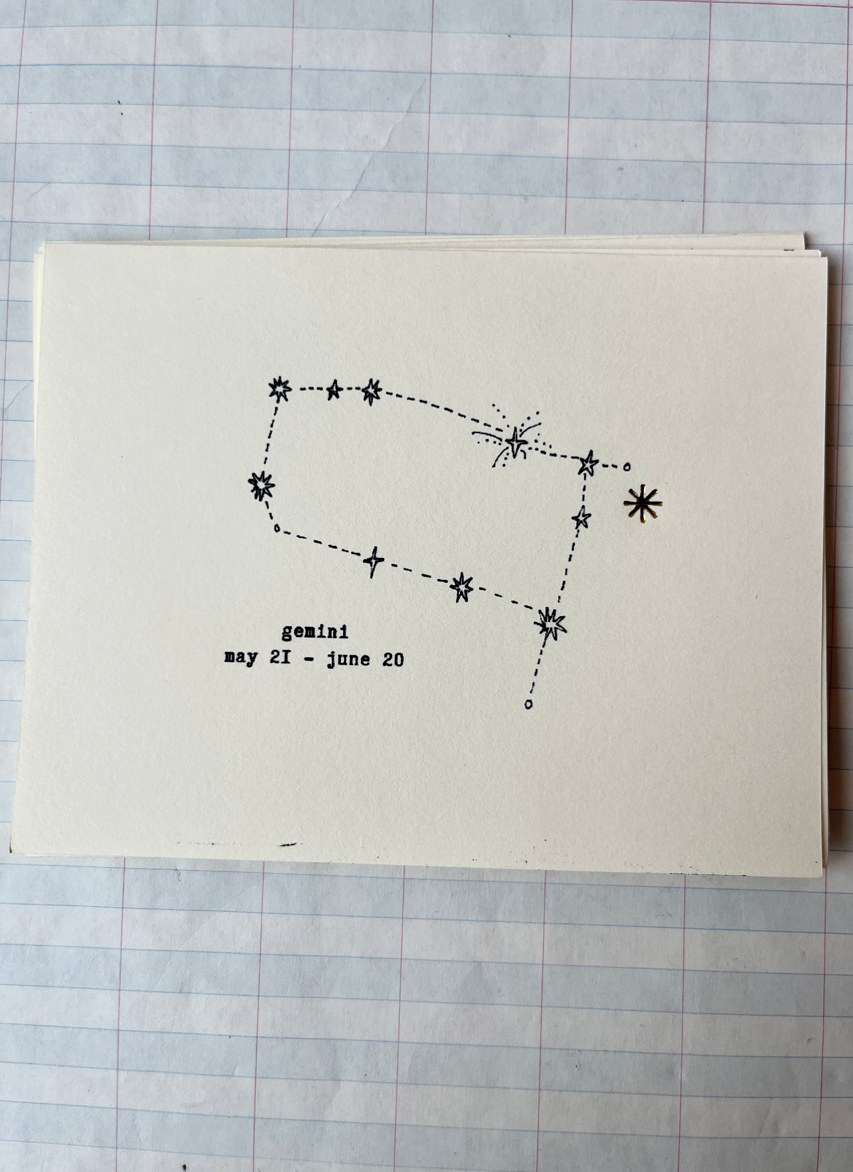 Zodiac Constellations Folded Cards