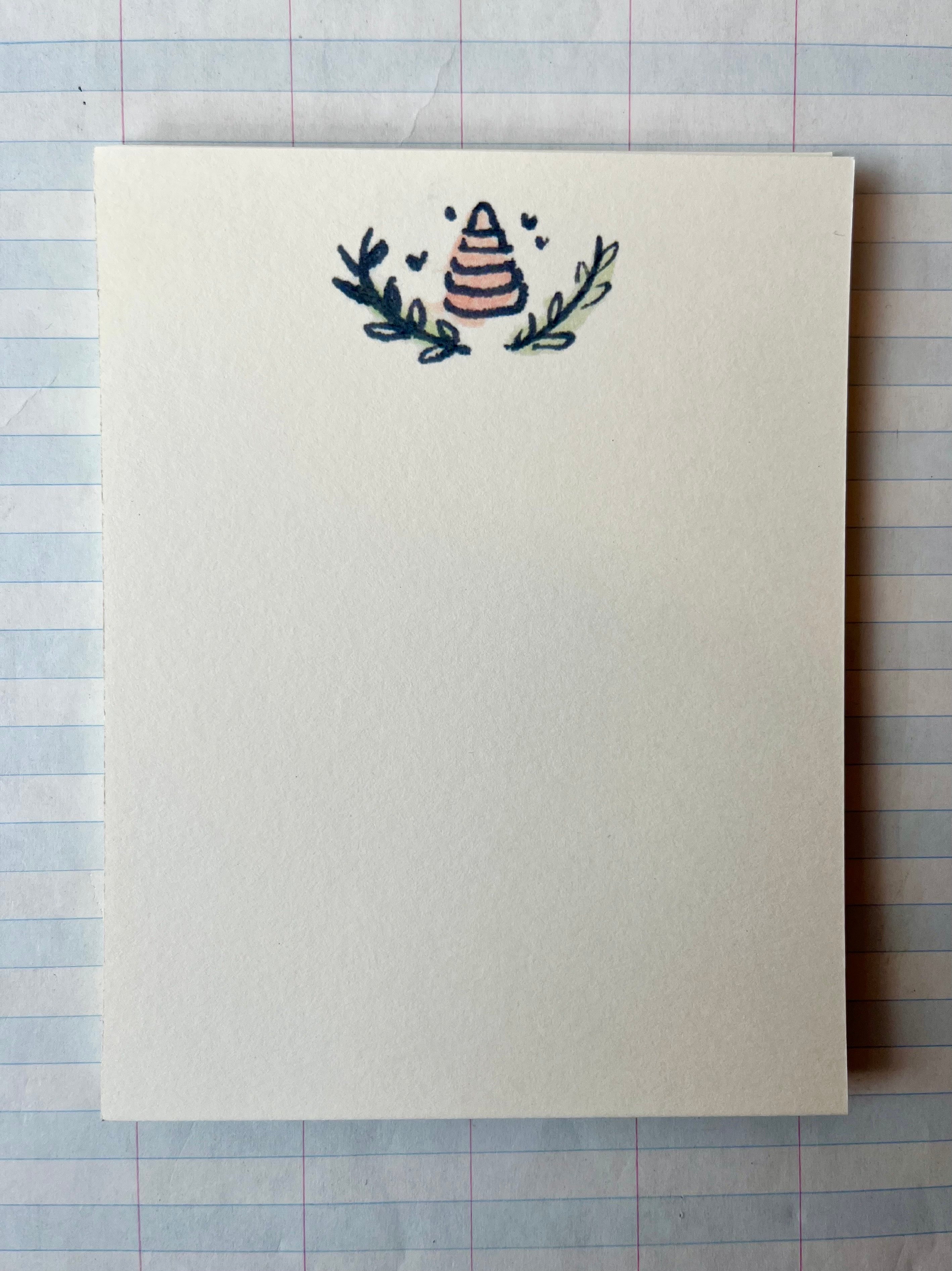 Bee Hive Printed Stationery Notecard Set - PARCEL