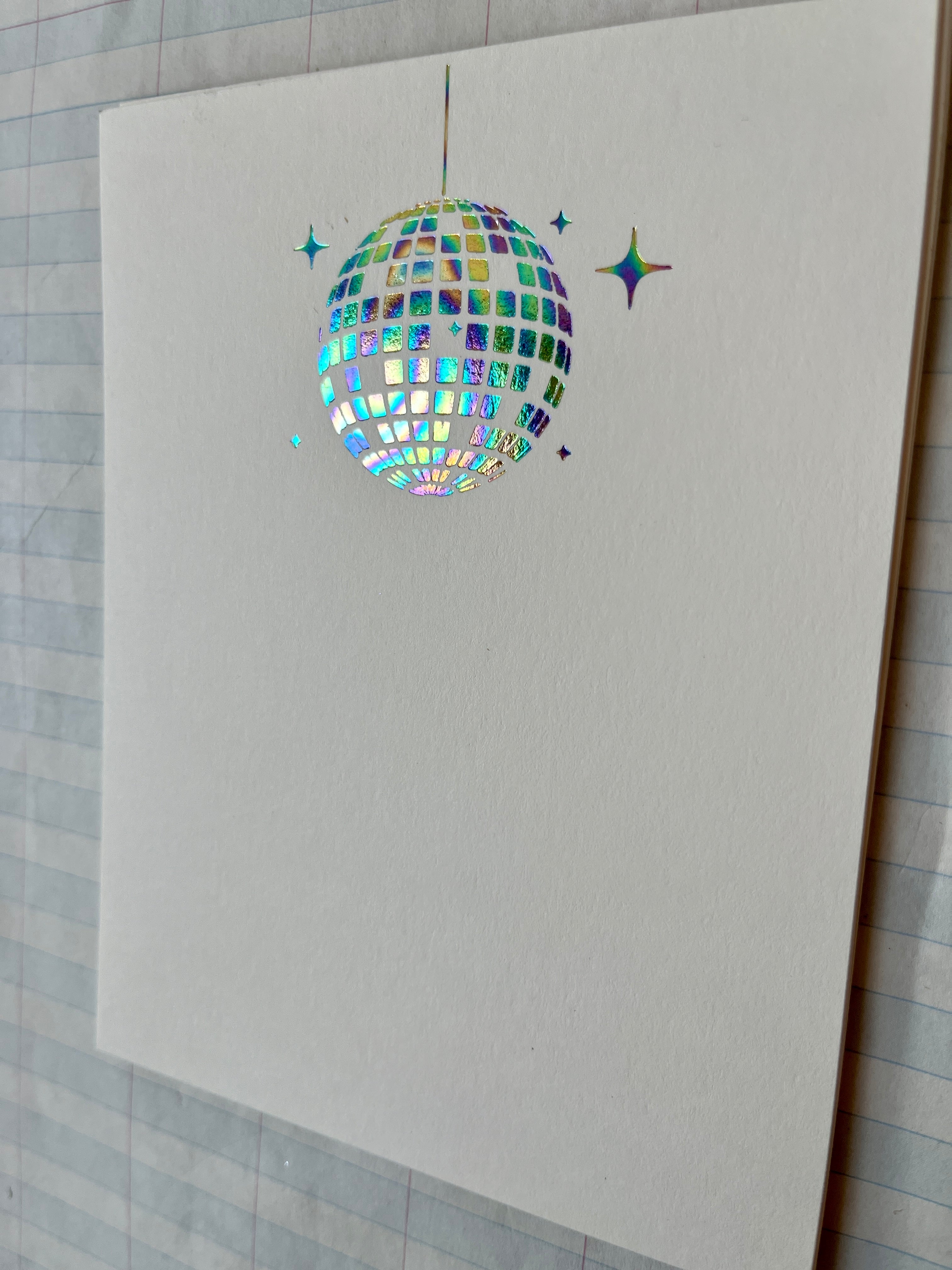 Disco Ball Foil Pressed Stationery - PARCEL